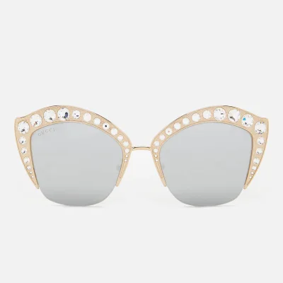 Gucci Women's Cat Eye Sunglasses - Gold/Silver