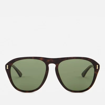 Gucci Men's Tortoise Shell Aviator Sunglasses - Havana/Green