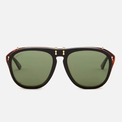 Gucci Men's Aviator Sunglasses - Green/Brown