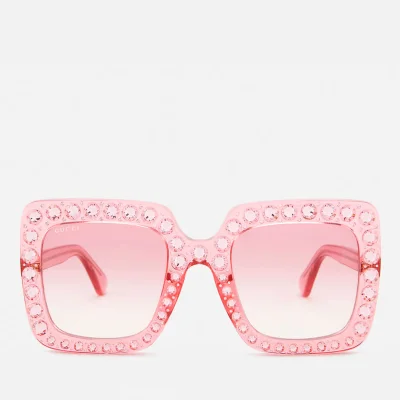 Gucci Women's Large Square Frame Sunglasses - Pink