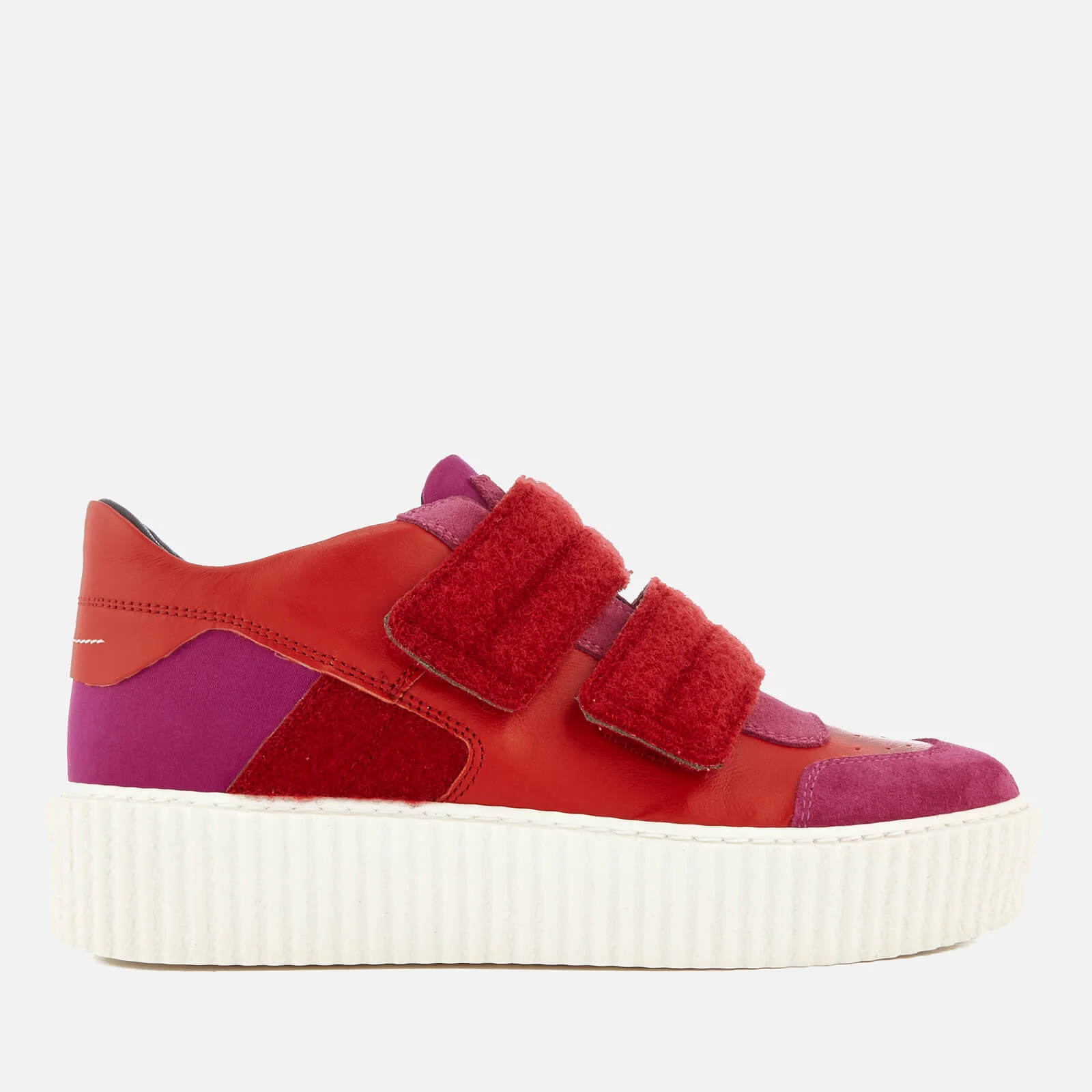 MM6 Maison Margiela Women's Chunky Sole Double Velcro Strap Trainers - Pink/Red Image 1