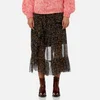 Ganni Women's Tilden Mesh Skirt - Black - Image 1