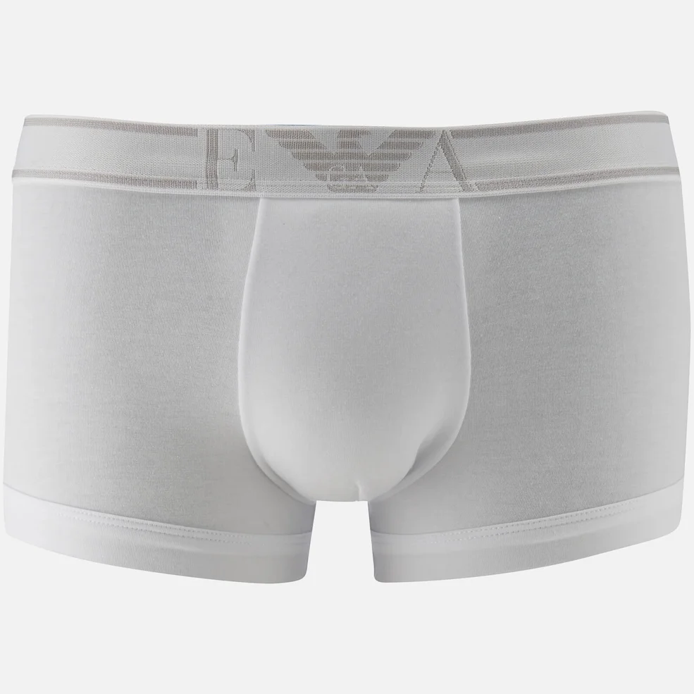 Emporio Armani Men's Soft Cotton Trunks - Bianco Image 1