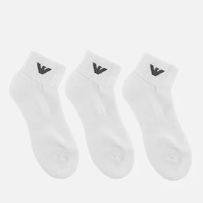 Emporio Armani Men's Sponge Cotton Short Socks - Bianco