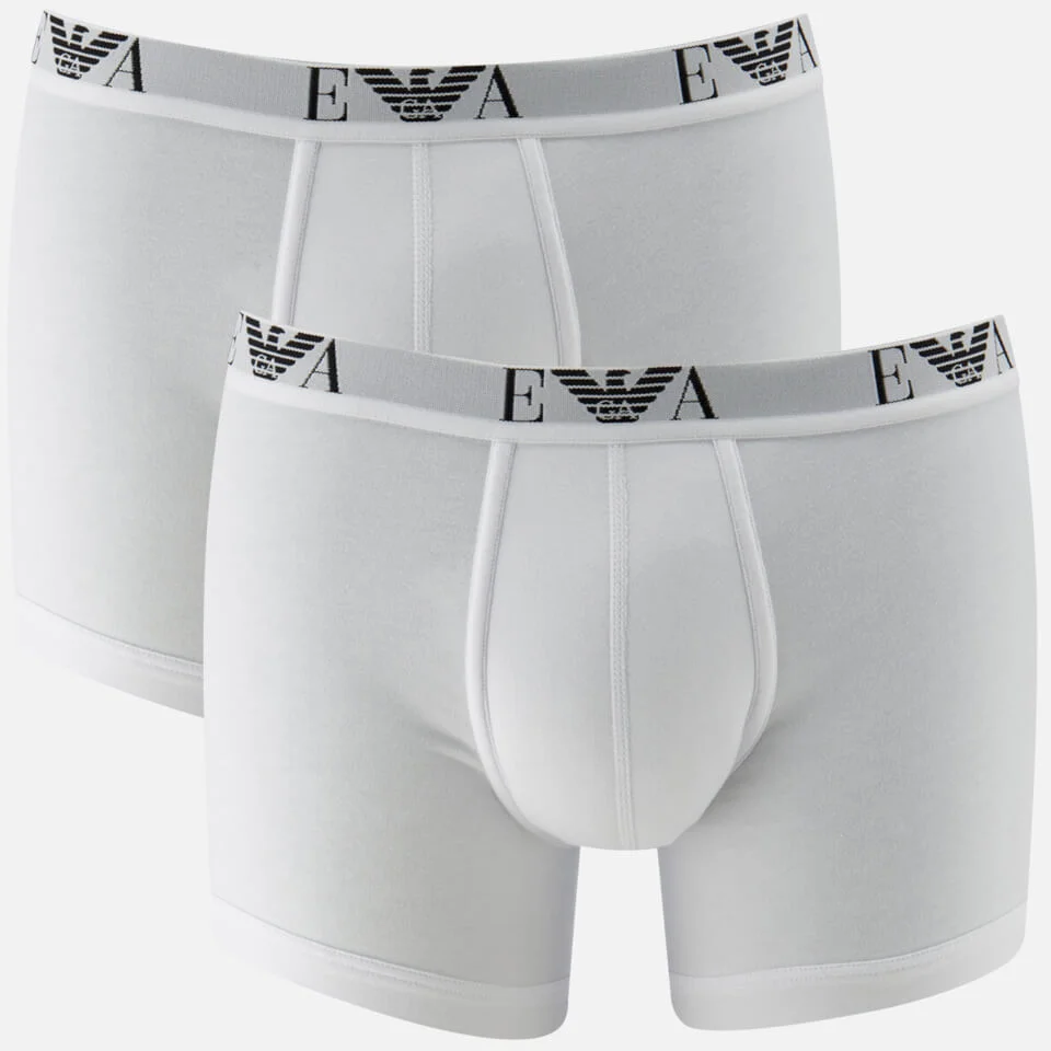 Emporio Armani Men's 2 Pack Cotton Stretch Boxer Shorts - Bianco Image 1