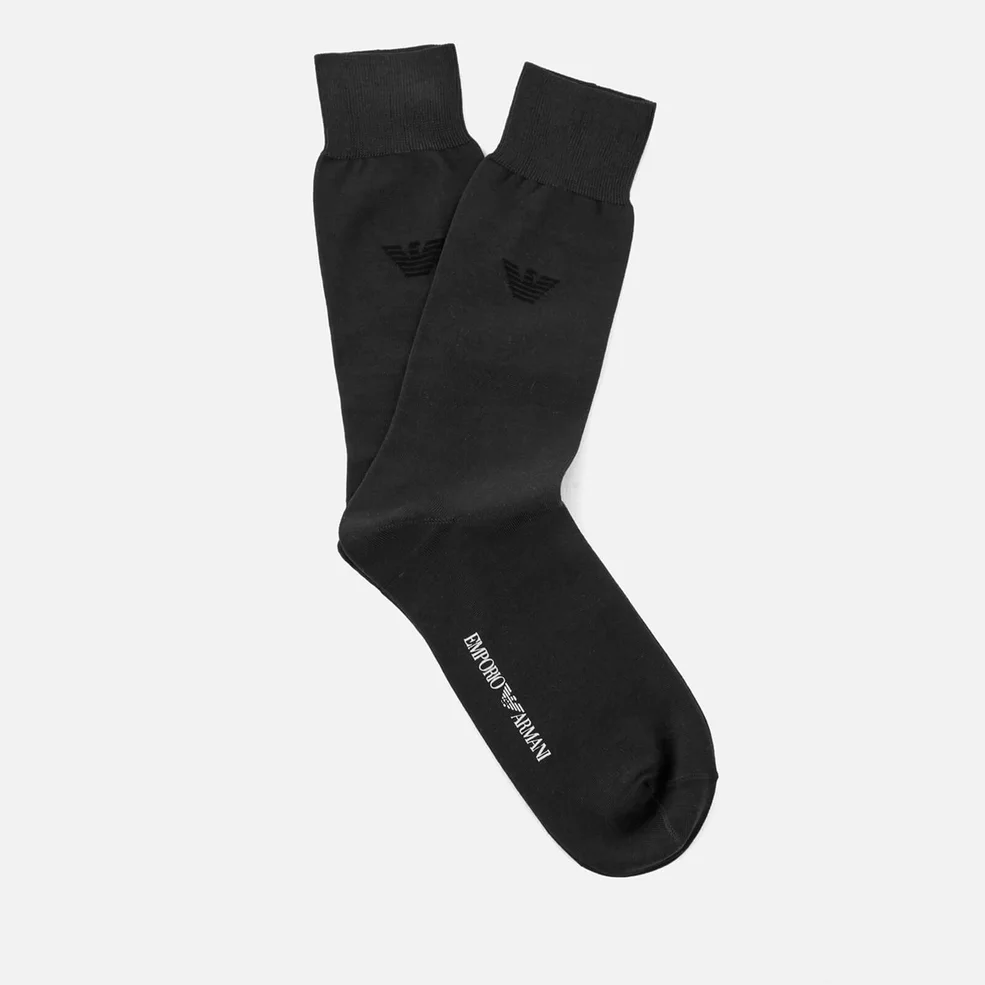 Emporio Armani Men's Filoscozia Cotton Socks - Anthracite Image 1