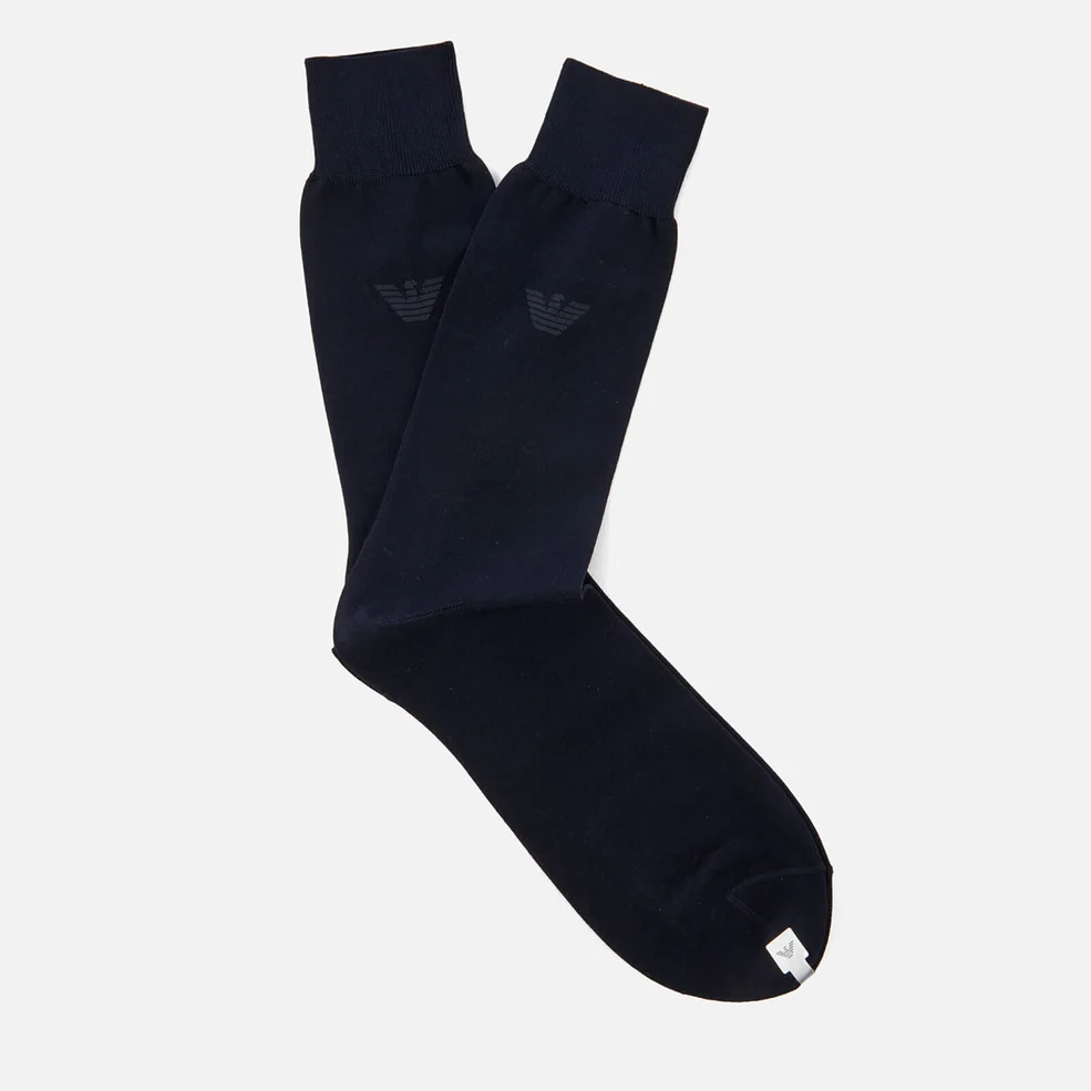 Emporio Armani Men's Filoscozia Cotton Socks - Blu Navy Image 1