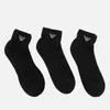 Emporio Armani Men's 3 Pack Sponge Cotton Short Socks - Nero - Image 1