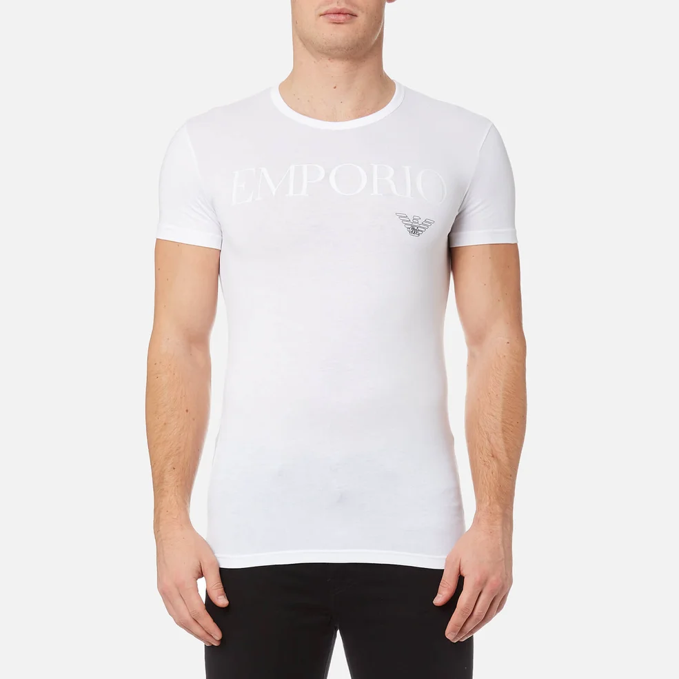 Emporio Armani Men's Stretch Cotton Crew Neck T-Shirt - Bianco Image 1