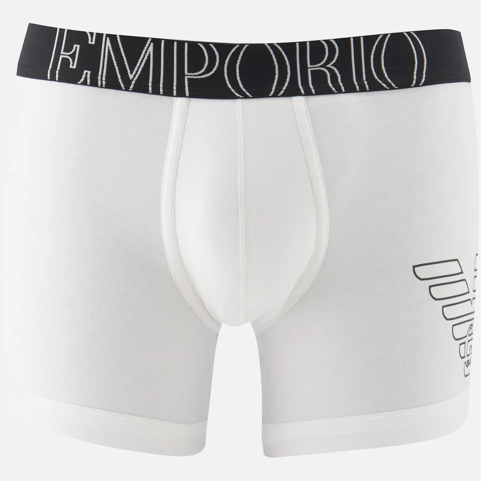 Emporio Armani Men's Stretch Cotton Boxer Shorts - Bianco Image 1