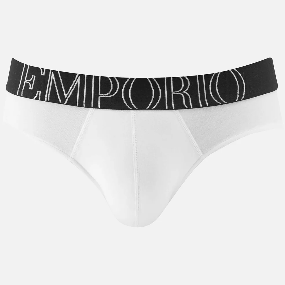 Emporio Armani Men's Stretch Cotton Briefs - Bianco Image 1