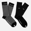 Emporio Armani Men's Combed Cotton Short Socks - Nero - Image 1