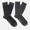 Emporio Armani Men's Combed Cotton Short Socks - Anthracite - Image 1