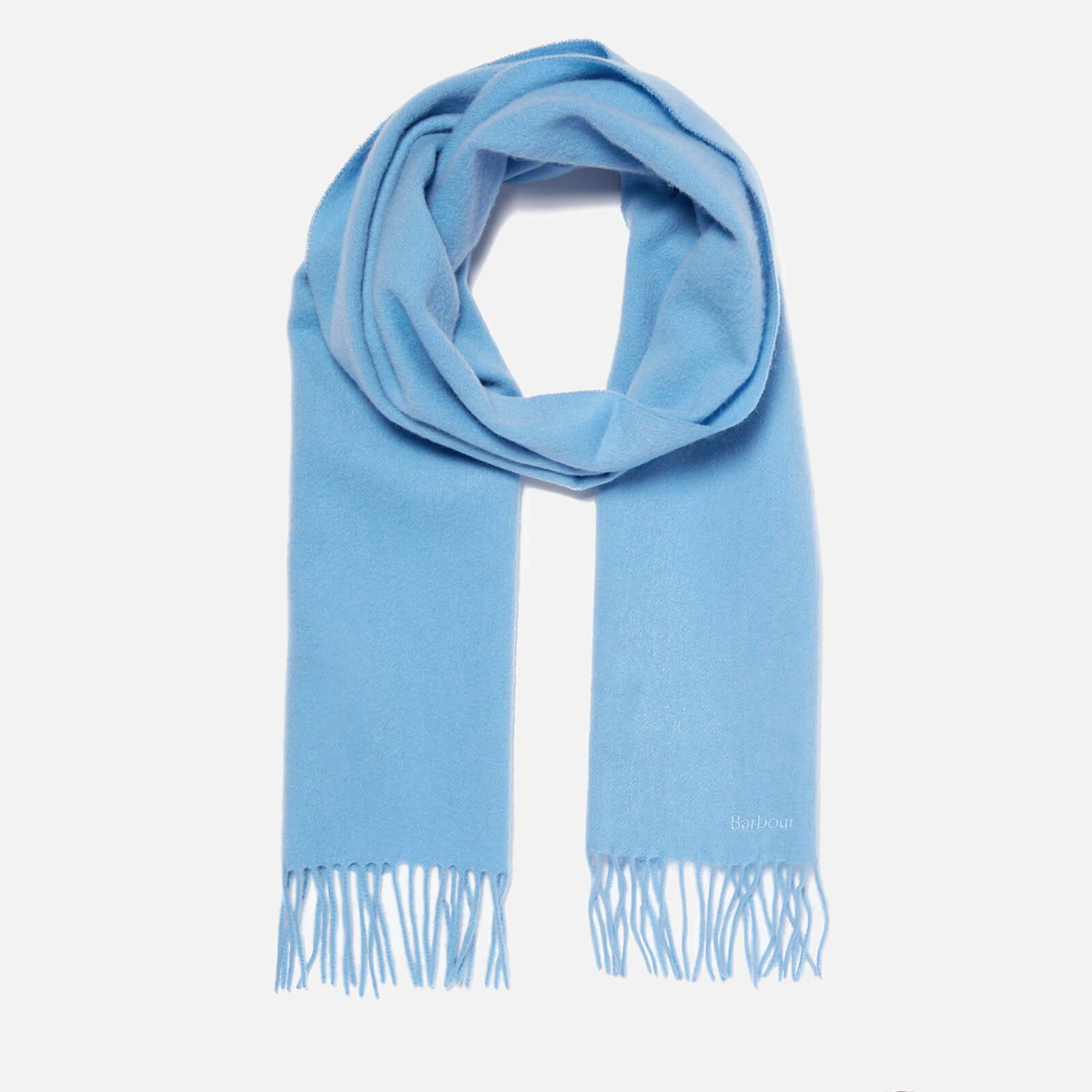 Barbour Lambswool Woven Scarf - Pale Blue Image 1