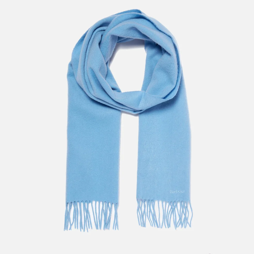 Barbour Lambswool Woven Scarf - Pale Blue Image 1