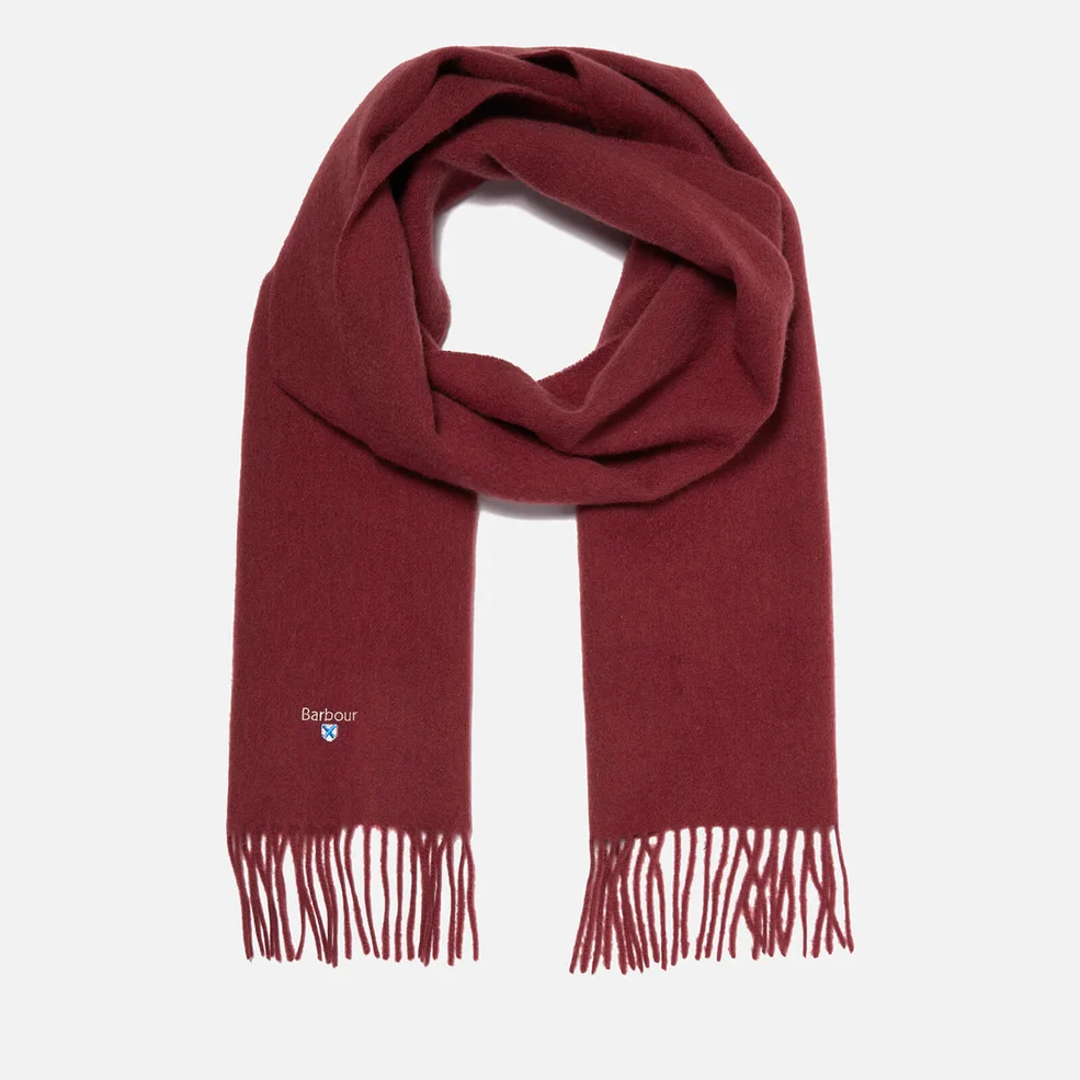 Barbour Plain Lambswool Scarf - Red Image 1