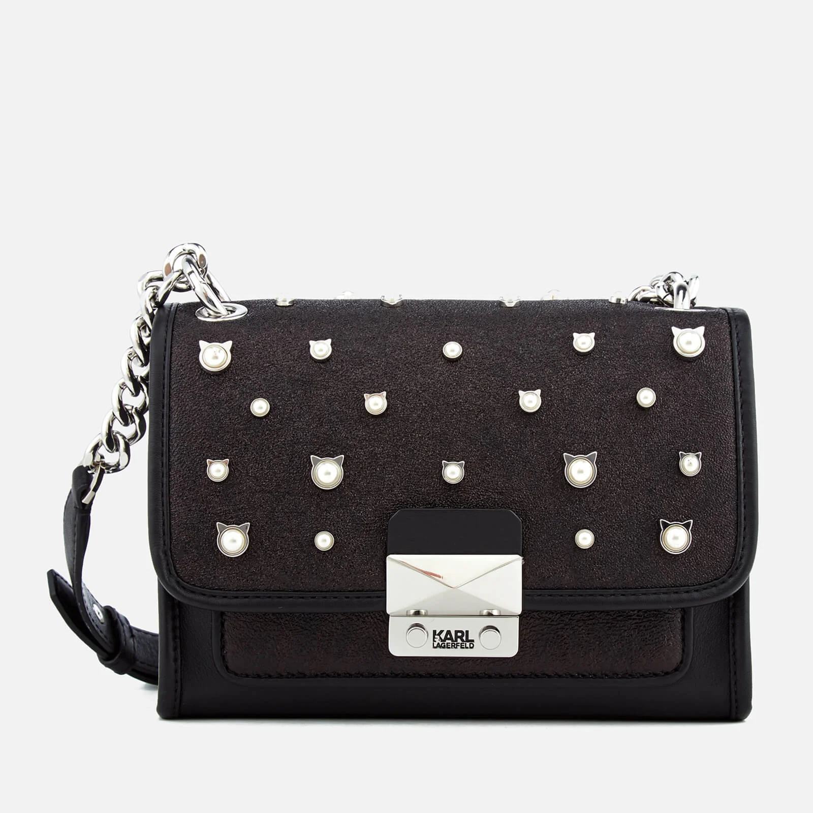 Karl Lagerfeld Women's Cat Pearl Mini Handbag - Black Image 1