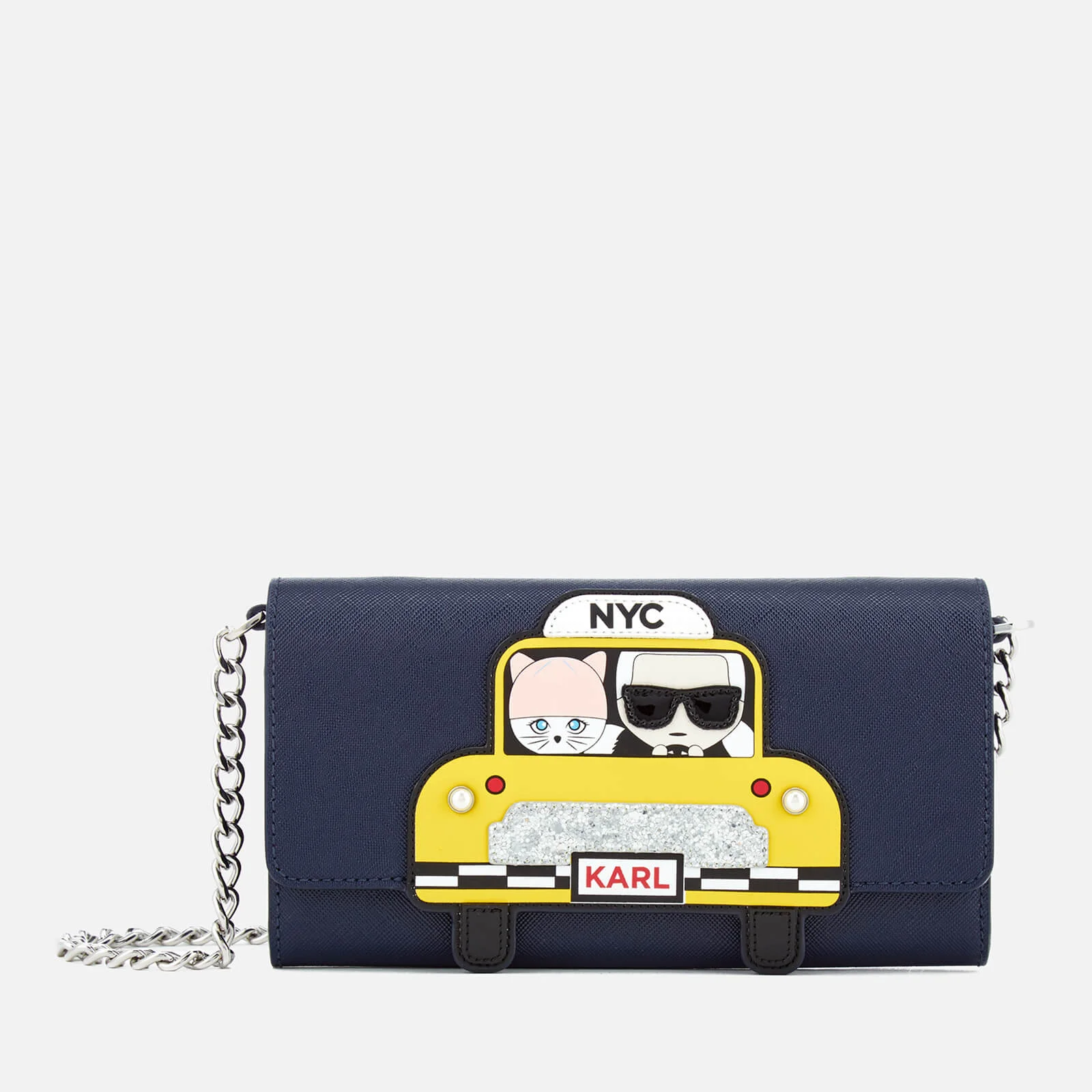 Karl Lagerfeld Women's Chain NYC Wallet - Navy Image 1