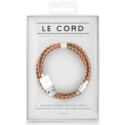 Le Cord Rainbow Textile Braided Lightning Cable (1.2m)