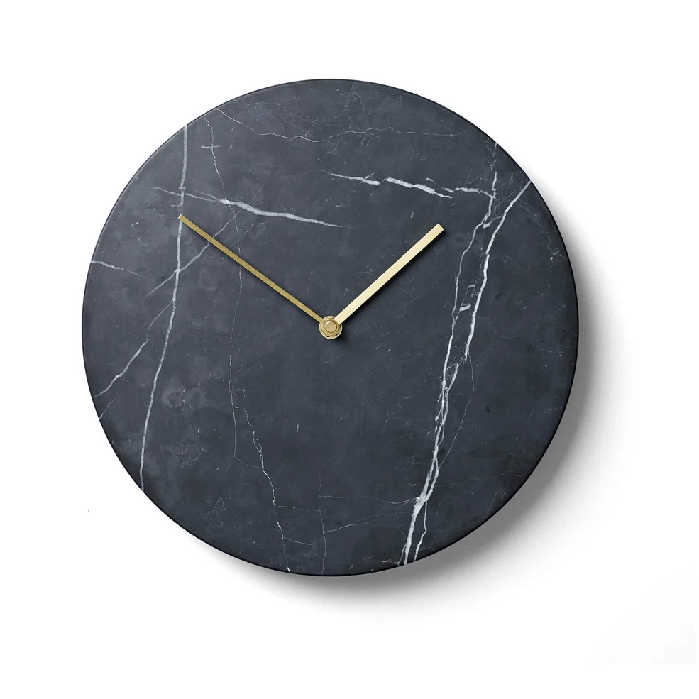 Menu Marble Wall Clock - Black Image 1