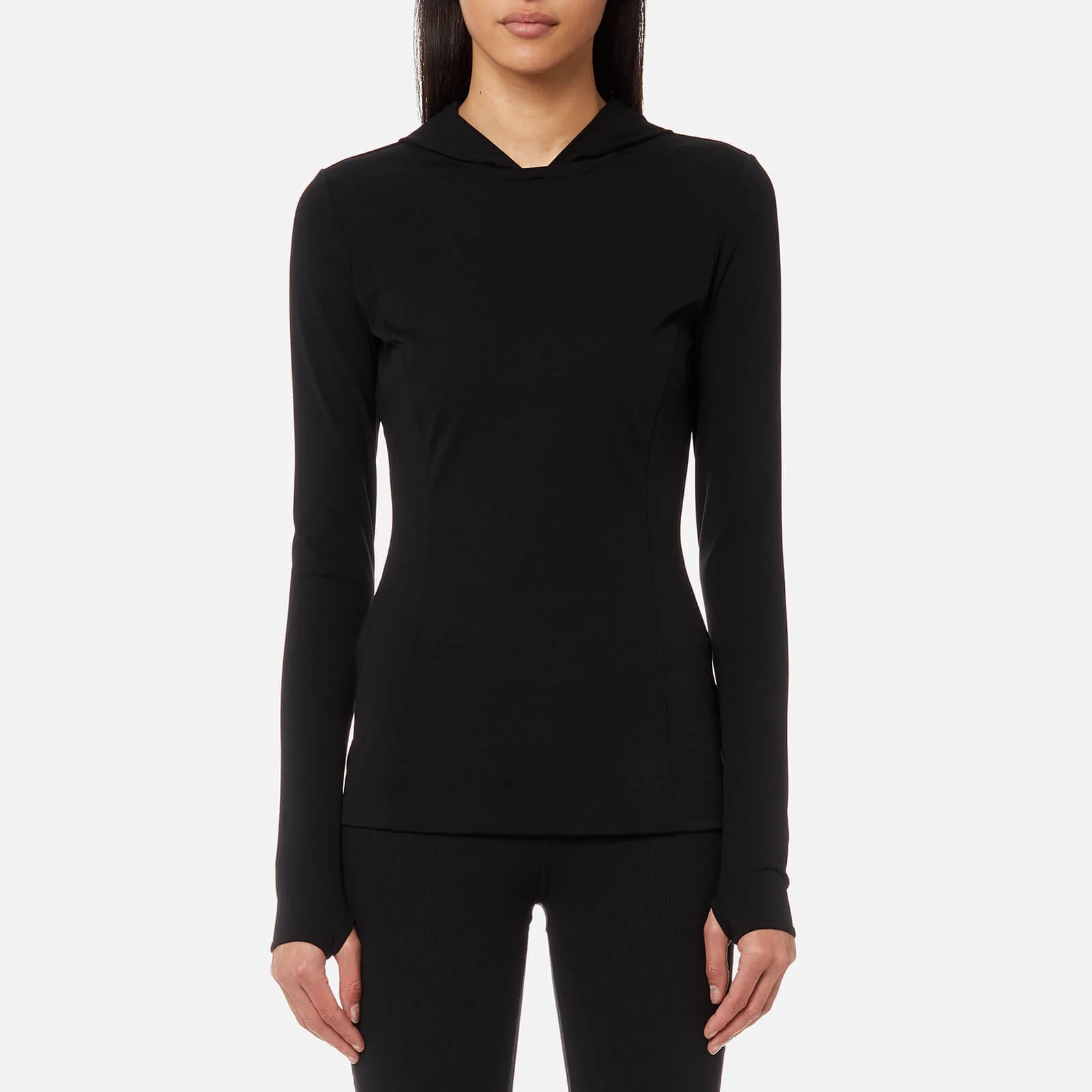 NO KA'OI Women's Olu Olu Long Sleeve Hooded T-Shirt - Black Image 1