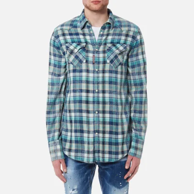 Dsquared2 Men's Checked Western Shirt - Blue/Green