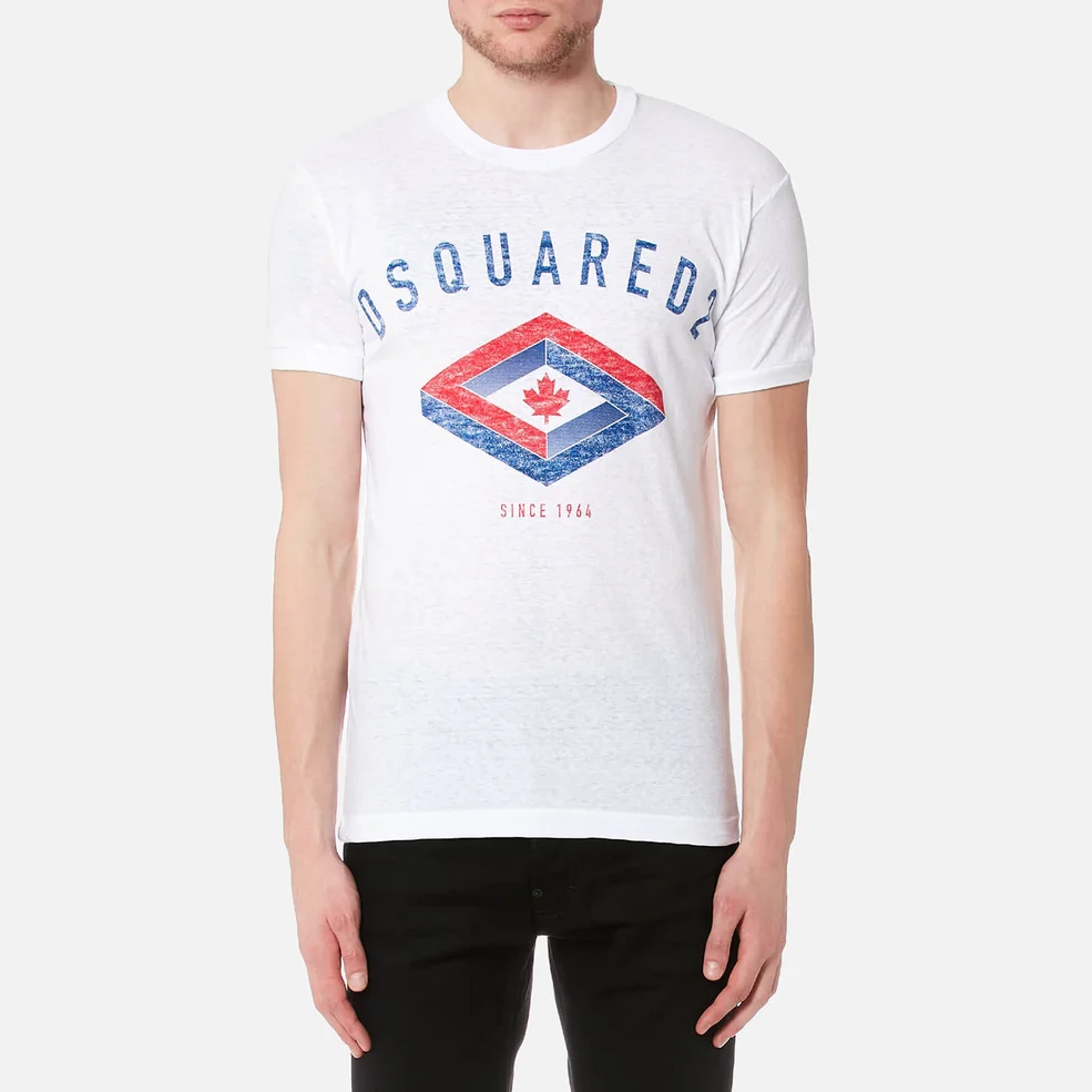 Dsquared2 Men's Maple Diamond Logo Chic Dan Fit T-Shirt - White Image 1