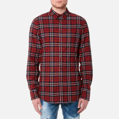 Dsquared2 Men's Wired Collar Check Shirt - Red/Blue