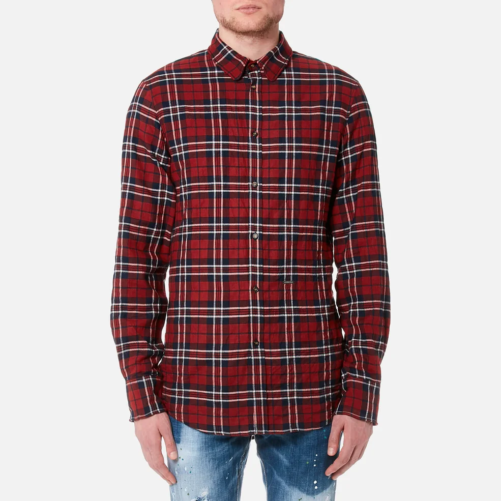 Dsquared2 Men's Wired Collar Check Shirt - Red/Blue Image 1