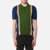 Dsquared2 Men's 3 Button Striped Knitted Polo Shirt - Blue/White/Ocre - Image 1
