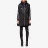 Herno Women's Long Coat with Top Half Quilted and Hood - Black - Image 1