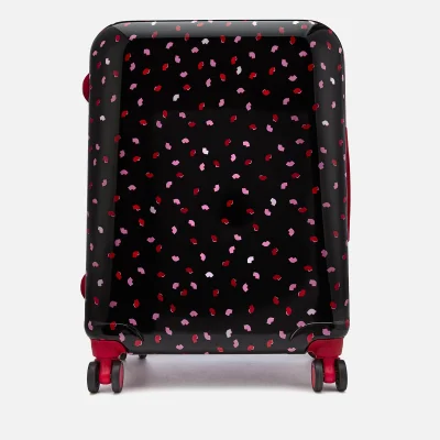 Lulu Guinness Women's Medium Confetti Lip Print Hardside Suitcase - Multi