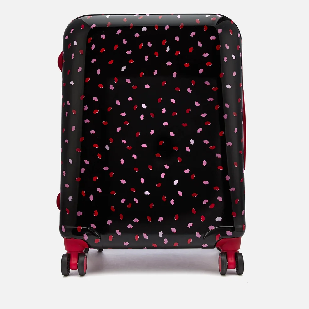 Lulu Guinness Women's Medium Confetti Lip Print Hardside Suitcase - Multi Image 1