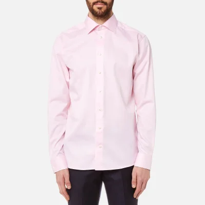 Eton Men's Slim Fit Cut Away Collar Single Cuff Shirt - Pink/Red