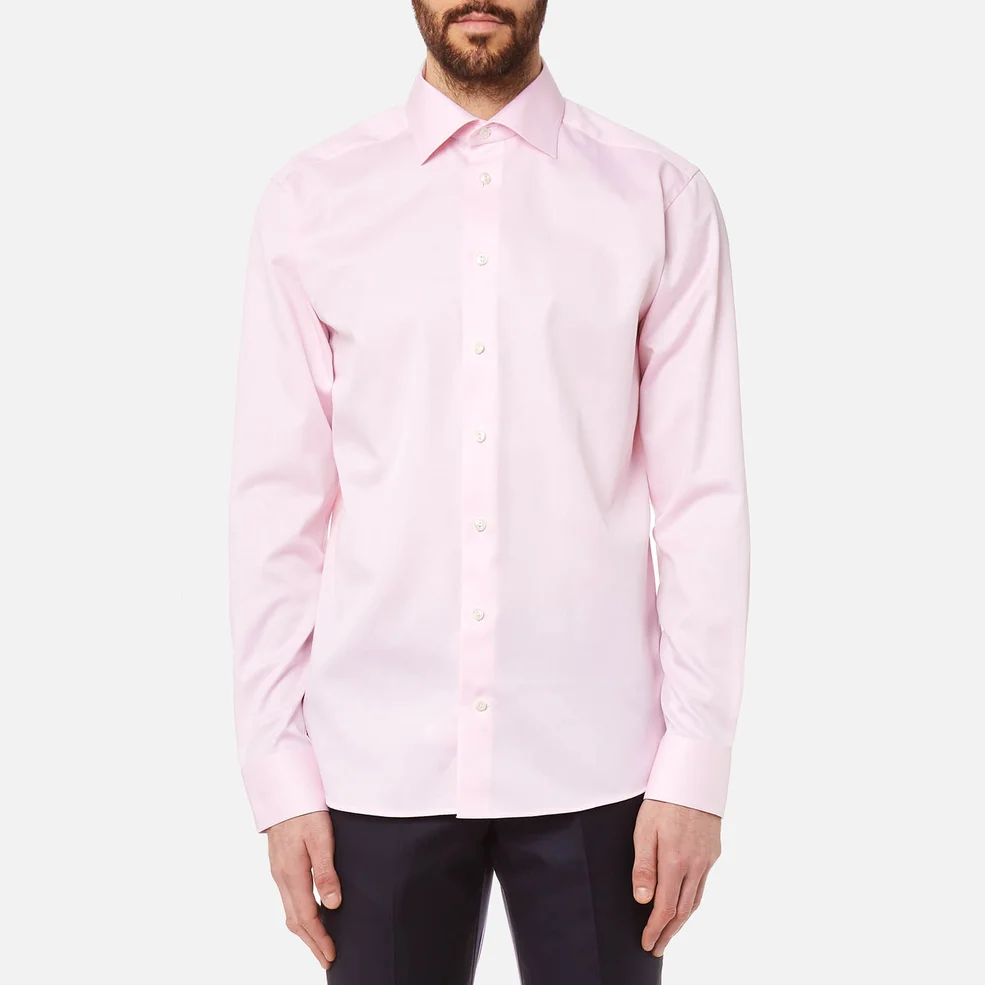Eton Men's Slim Fit Cut Away Collar Single Cuff Shirt - Pink/Red Image 1