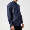 Eton Men's Contemporary Fit Pin Dot Under Collar Shirt - Navy - Image 1