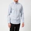 Eton Men's Slim Fit Micro Check with Palm Print Trim Shirt - Blue - Image 1