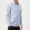 Eton Men's Slim Fit Striped Single Cuff Shirt - Blue - Image 1