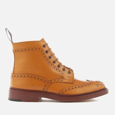 Tricker's Men's Stow Leather Brogue Lace Up Boots - Acorn Antique