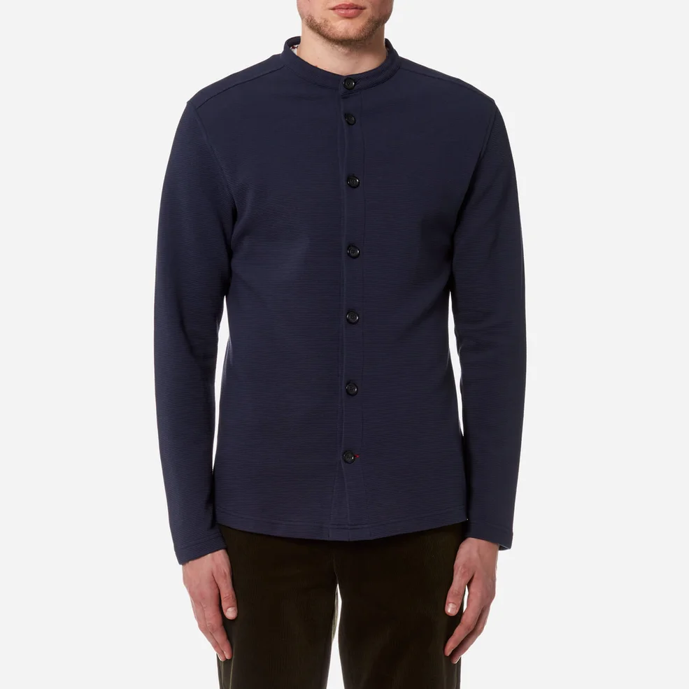 Oliver Spencer Men's Jersey Grandad Shirt - Navy Image 1