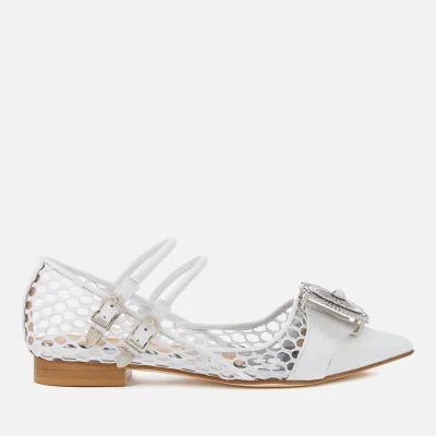 Toga Pulla Women's Mesh Pointed Flats - White