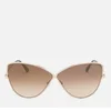 Tom Ford Women's Elise Butterfly Shape Sunglasses - Rose Gold/Brown Mirror - Image 1