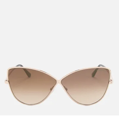 Tom Ford Women's Elise Butterfly Shape Sunglasses - Rose Gold/Brown Mirror