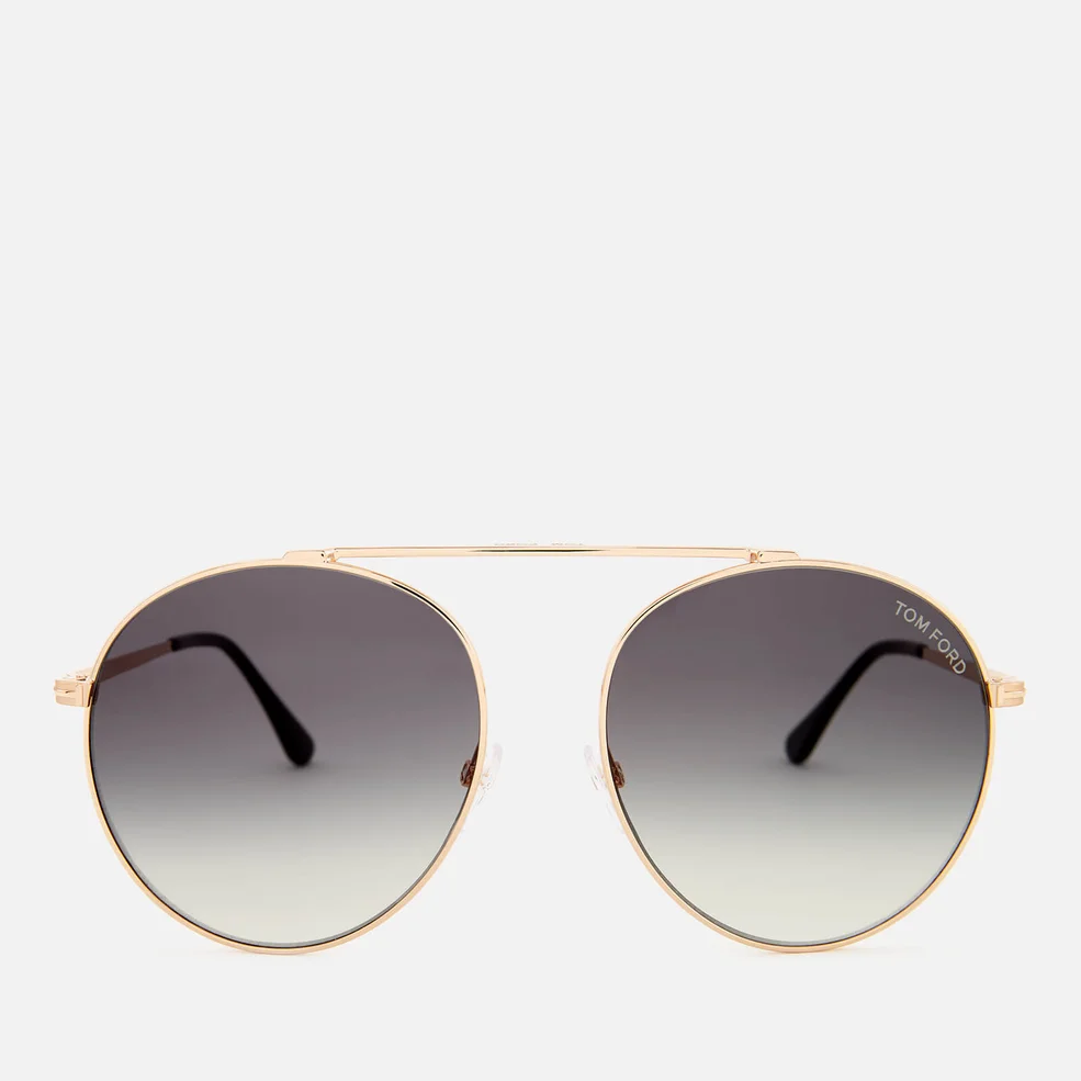 Tom Ford Women's Simone Aviator Style Sunglasses - Rose Gold/Gradient Smoke Image 1