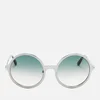 Tom Ford Women's Ava Round Frame Sunglasses - Light Ruthenium/Gradient Blue - Image 1