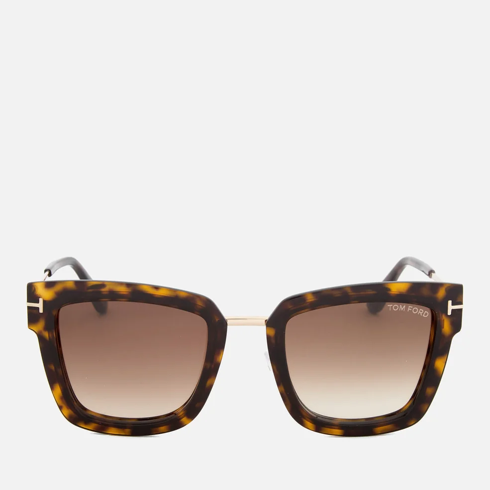 Tom Ford Women's Lara Square Frame Sunglasses - Dark Havana Image 1