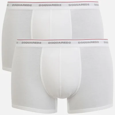 Dsquared2 Men's Jersey Cotton Stretch Trunk Twin Pack Boxers - White