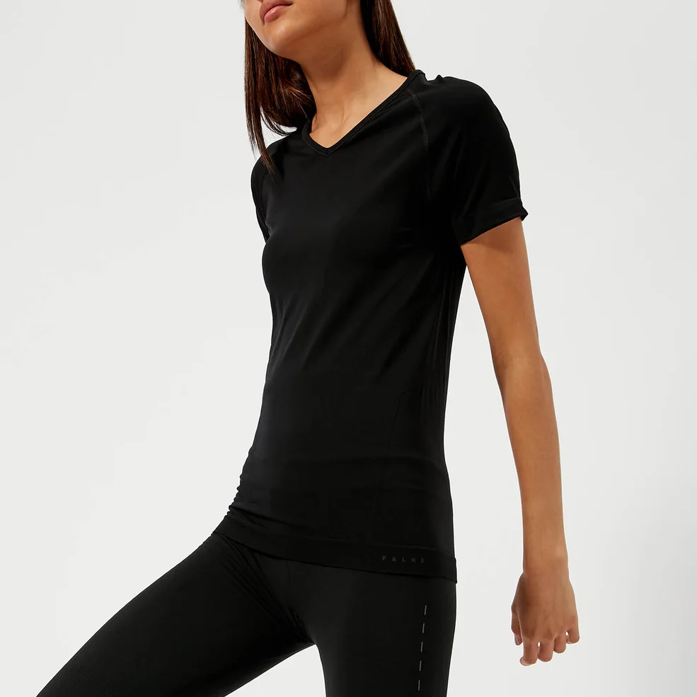FALKE Ergonomic Sport System Women's Short Sleeve Comfort Fit T-Shirt - Black Image 1