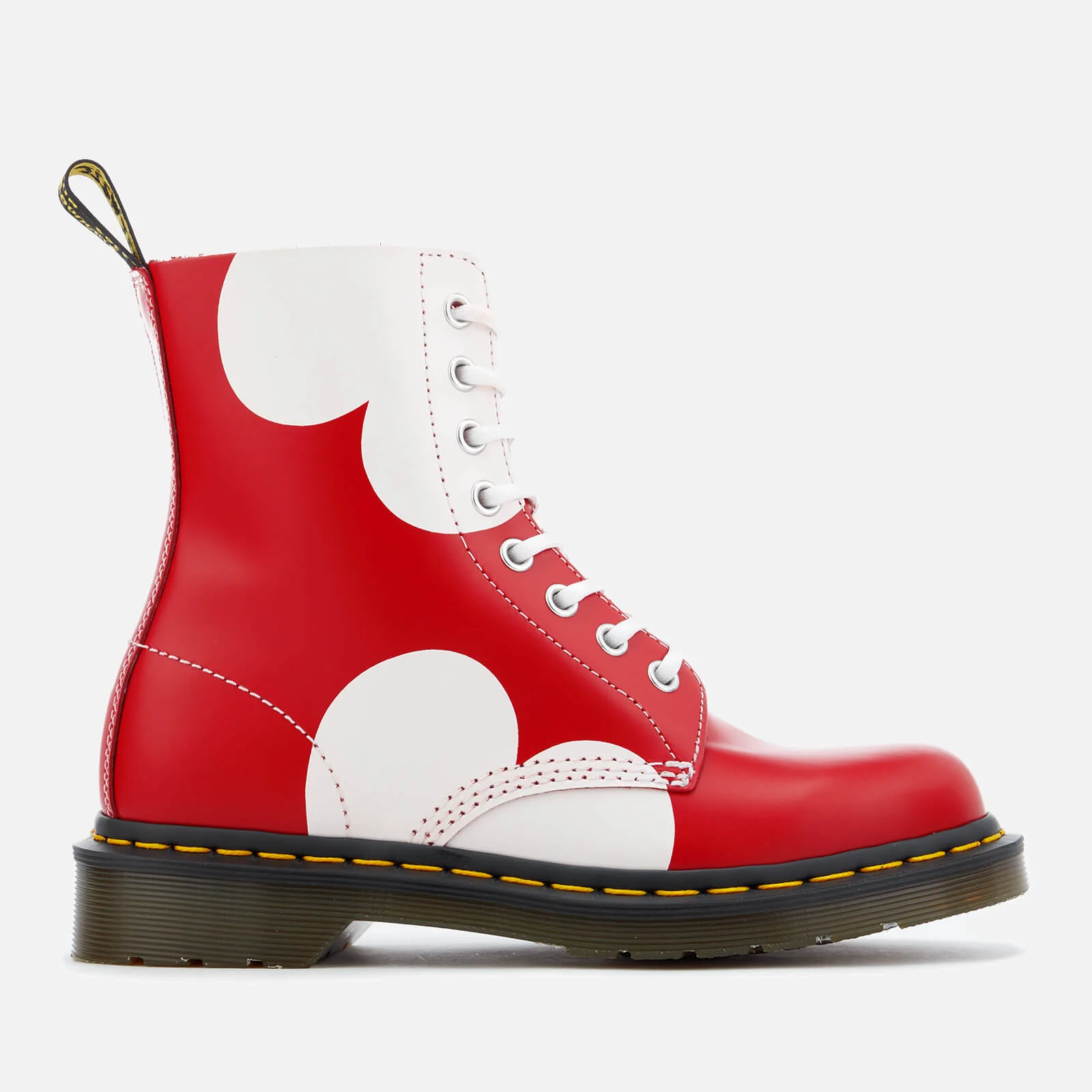 Dr. Martens Women's Pascal Valentine Smooth Lace Low Boots - Poppy Red/White Image 1