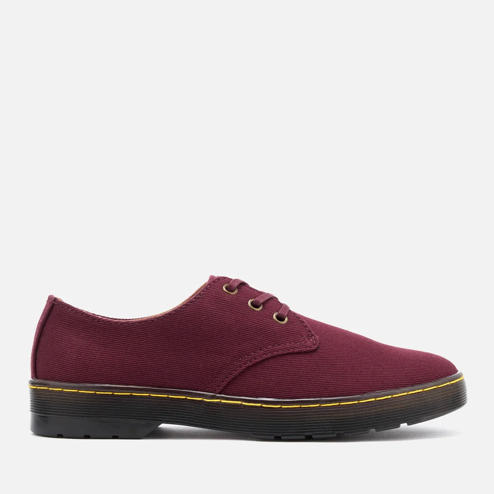 Dr. Martens Men's Delray Overdyed Twill Canvas Lace Shoes - Oxblood Image 1
